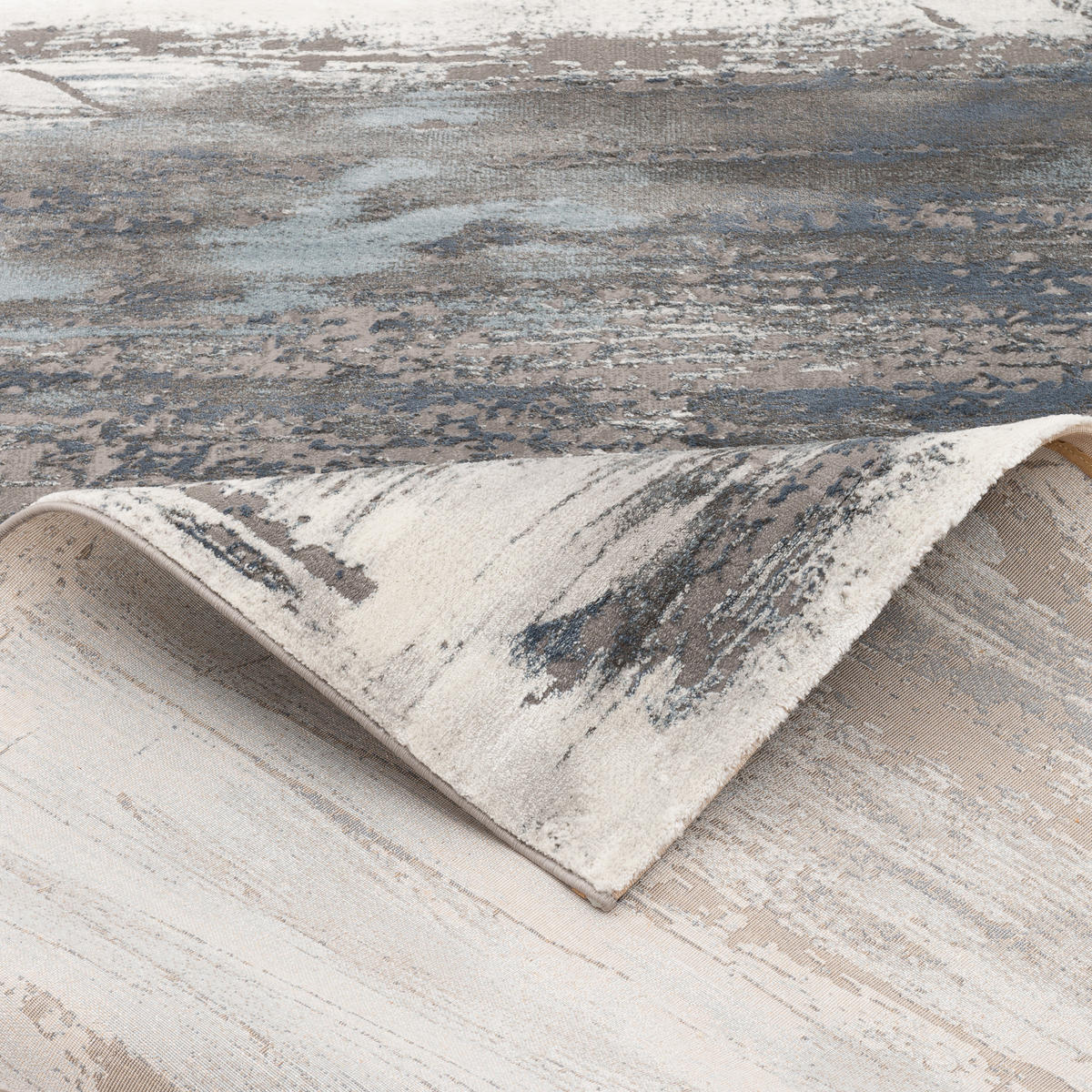LUXUS DESIGNER TEPPICH CARRARA MIX VERLAUF - Blau/Grau, Textil (80/150cm) - Pergamon