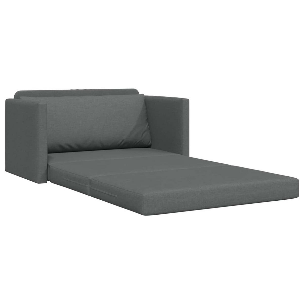 SCHLAFSOFA 110Cm Dunkelgrau Stoff - Grau, Textil (71/78/124cm) - vidaXL