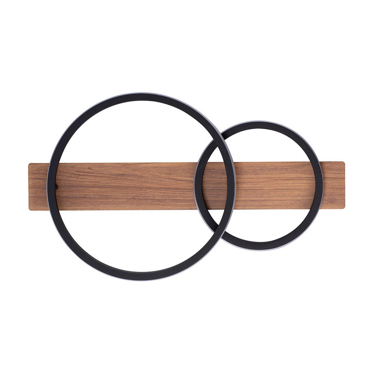 LED DECKENLEUCHTE Metall Schwarz Holzoptik - Schwarz, Kunststoff (53/30/8cm)