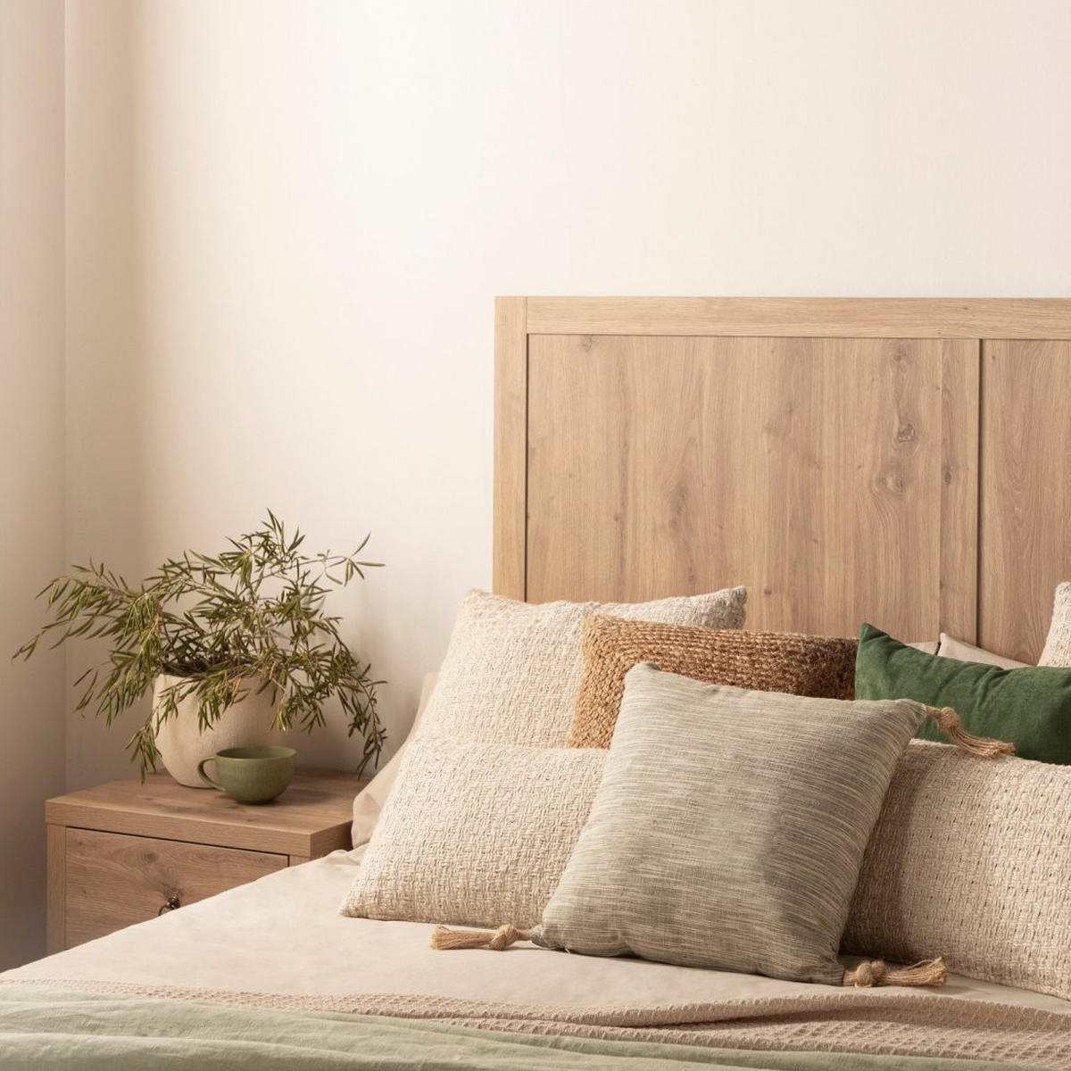 KOPFTEIL DOPPELTES Livorno Natürlich 160 cm x 70 cm - Naturfarben, Holzwerkstoff (160/3cm) - Klast Home