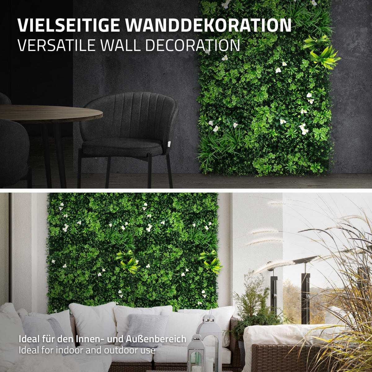 UMĚLÉ ROSTLINY NÁSTĚNNÝ PANEL 100x100 cm Zelený z plastu - zelená barva, plast (100/100/9cm) - ECD-Germany
