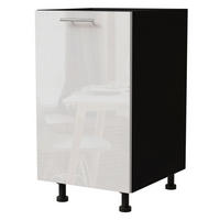 KÜCHENUNTERSCHRANK Essen D1D/45 Weiß Hochglanz / Schwarz Matt 45 / 50 / 82cm - Weiß Hochglanz/Schwarz, Holz/Holzwerkstoff (45/82/50cm) - Feldmann-Wohnen