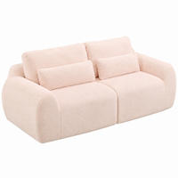 SOFA 2-Sitzer mit USB-Anschluss und Seitentasche Pink - Pink, Kunststoff (208/81/101cm) - Meubliv