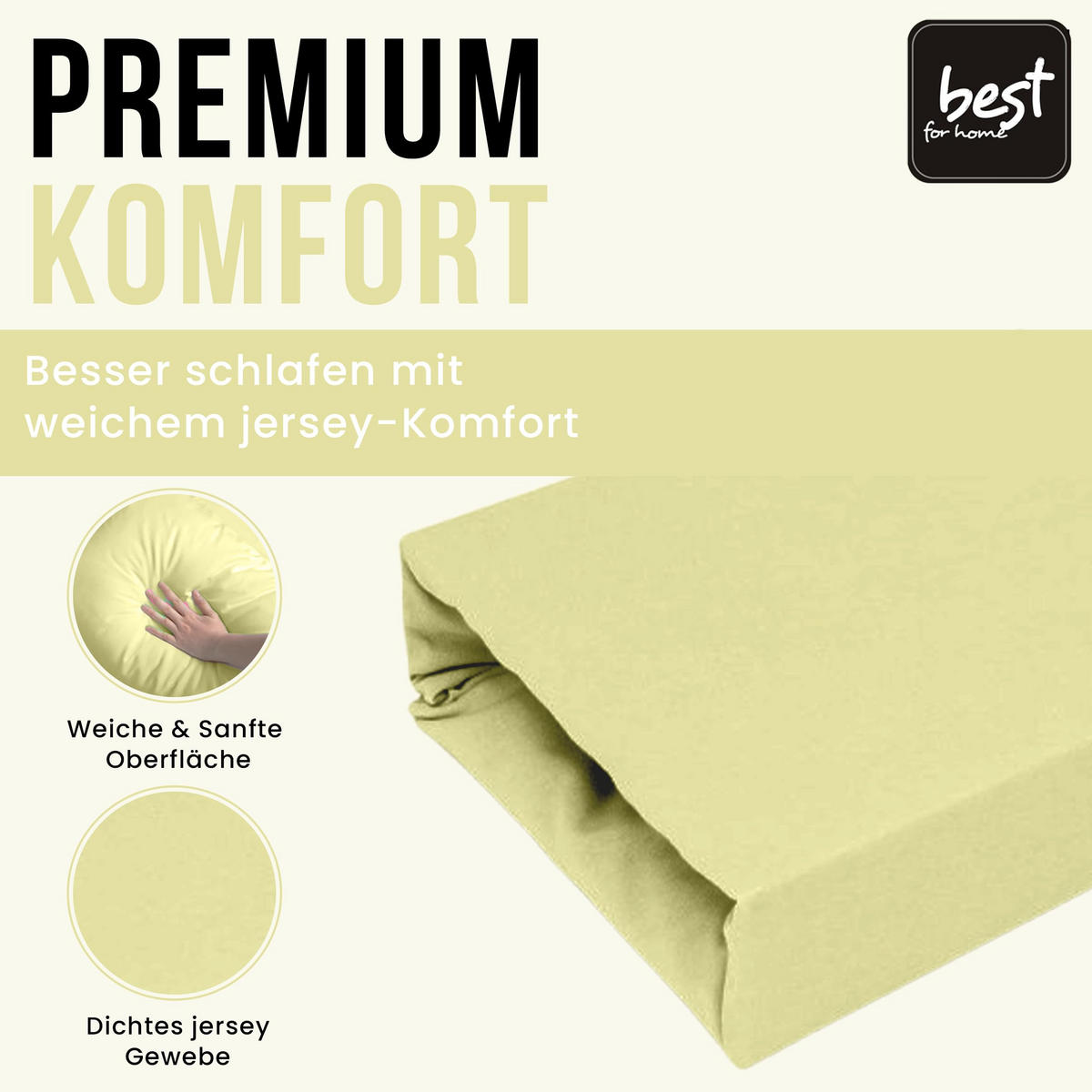 SPANNBETTLAKEN 80/180 cm, Jersey Elastisch 100 % Baumwolle Creme - Creme, Textil (80/180cm) - Best For Home