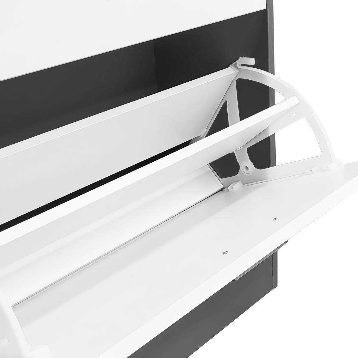 SCHUHSCHRANK aus Spanplatte 80x25x96,5cm in Grau mit verstellbaren Einlegeböden - Grau, Holzwerkstoff (80/96.5/25cm) - Modfu