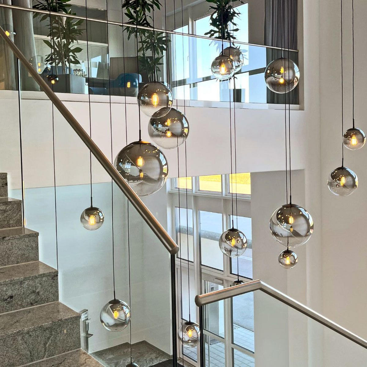 PENDELLEUCHTE Orb Weiß Ø 20cm - Weiß, Glas (20/20/20cm) - s.luce