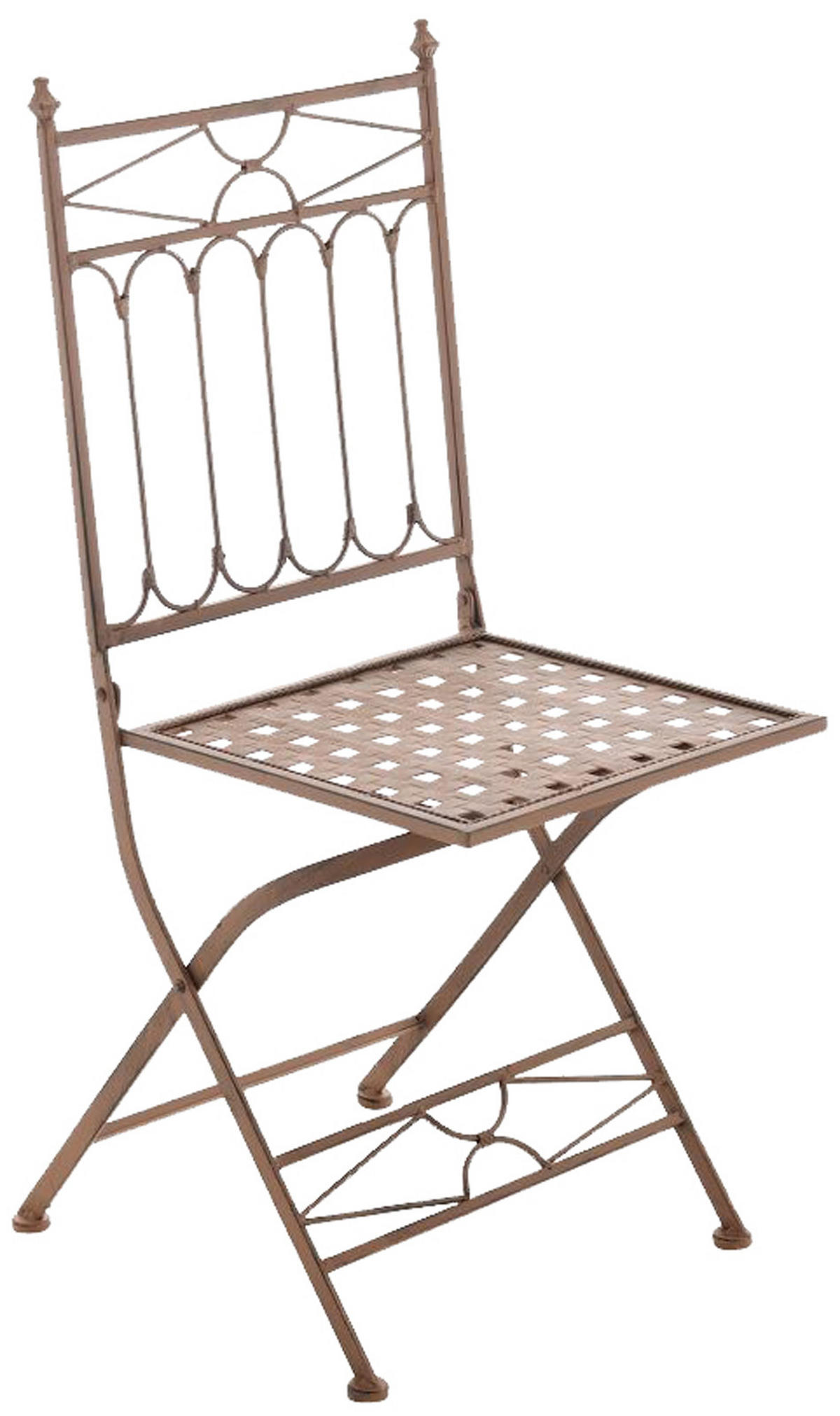 GARTENKLAPPSTUHL 2er Set Metall antik braun - Braun, Metall (42/94/40cm) - CLP