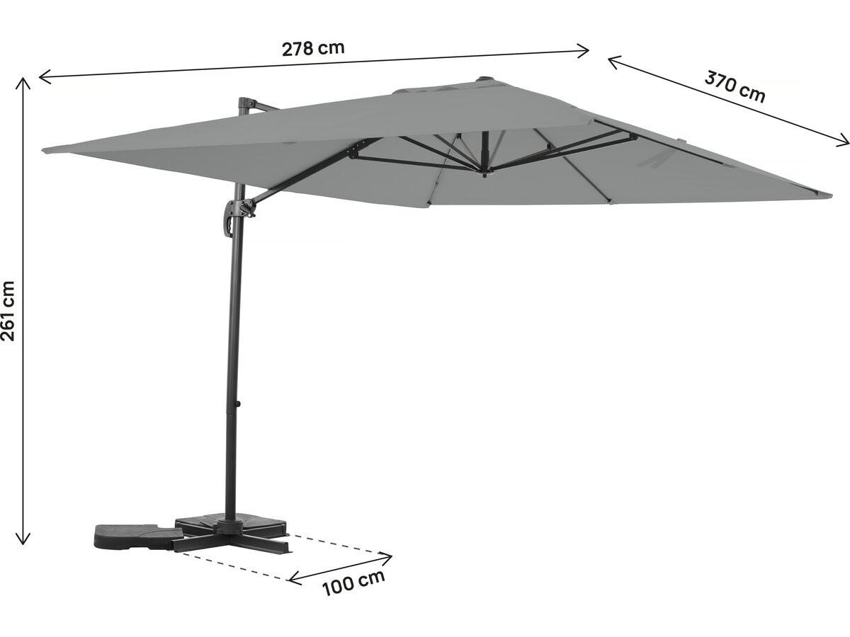SONNENSCHIRM sky 4 Grau - Grau, Metall (278/370cm) - Habitat Garten