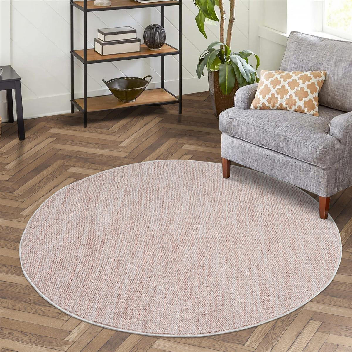 KURZFLOR-TEPPICH Clasico 0052 Rosa 200 cm Rund - Rosa, Textil (200/200cm) - carpet city