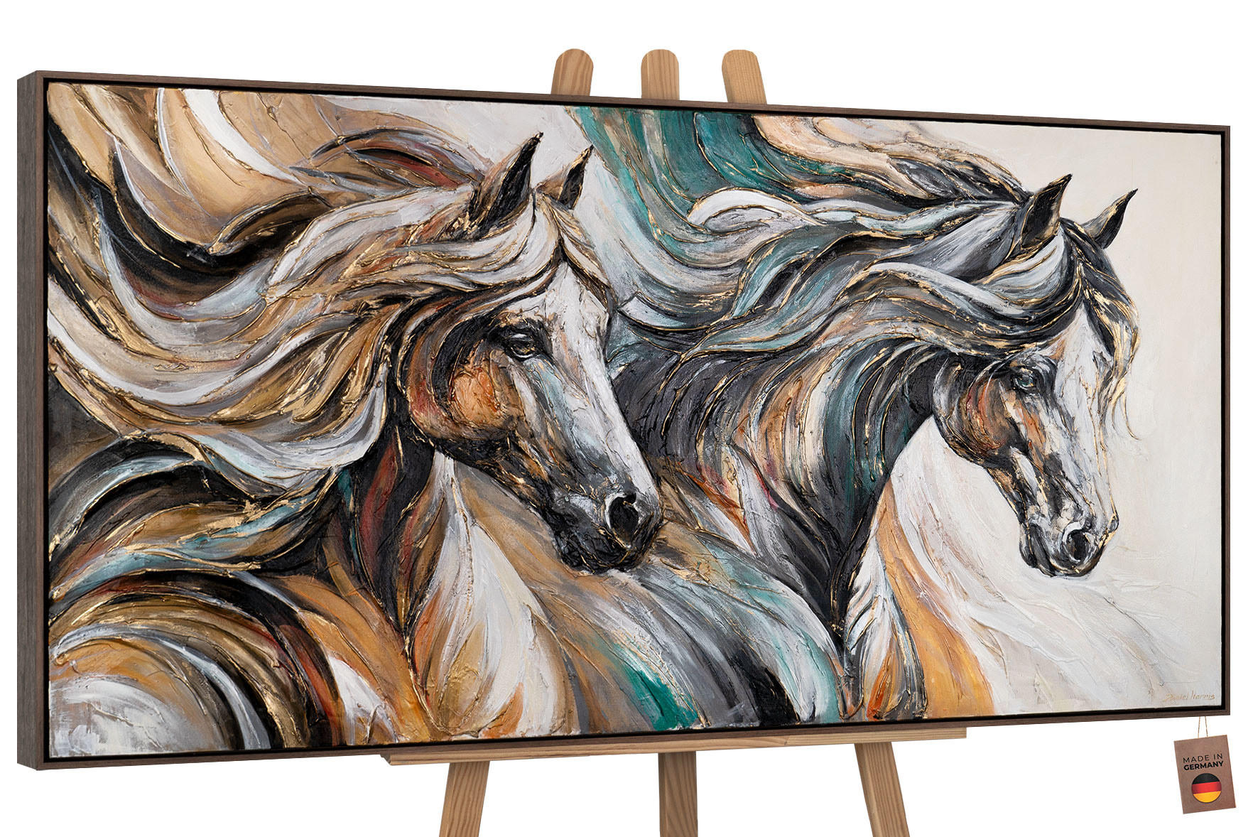GEMÄLDE Bewegungsenergie Schattenfugenrahmen Grau 100x50 cm - Grau, Holz (100/50cm) - YS-art gallery