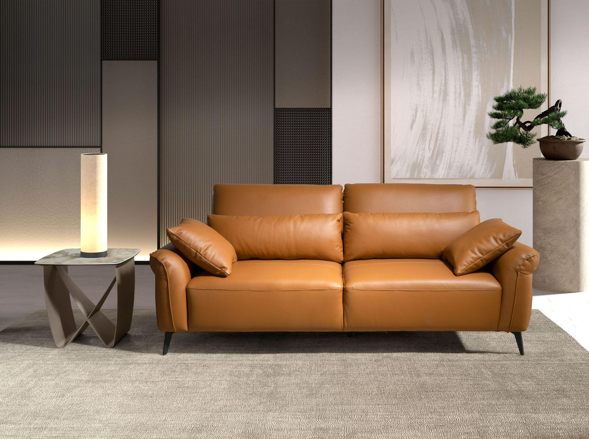 SOFA Klassisch Braun Schwarz 170/107/105 cm - Braun, Leder/Metall (170/105/107cm) - ANGEL CERDA