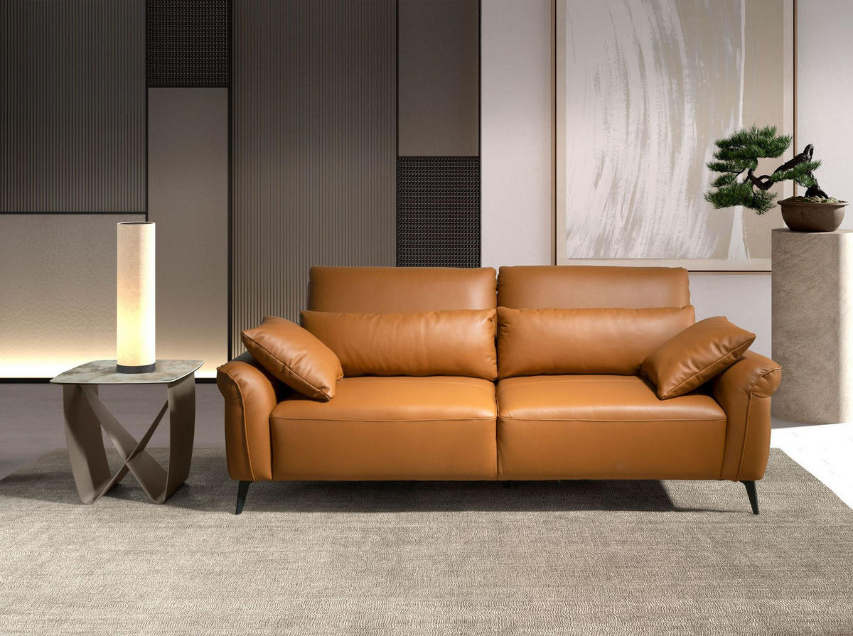 SOFA Klassisch Braun Schwarz 170/107/105 cm - Braun, Leder/Metall (170/105/107cm) - ANGEL CERDA
