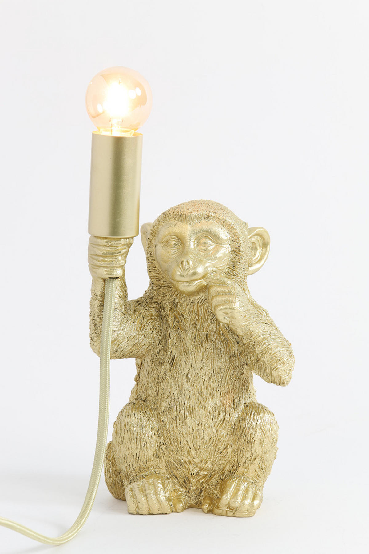 TISCHLAMPE Affe Gold 13/12,5/23,5 cm - Goldfarben, Kunststoff (13/12.5/23.5cm) - Light & Living