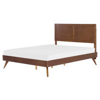 HOLZBETT 160/200cm Dunkler Holzfarbton Istres - Dunkelbraun, Holzwerkstoff (160/200cm) - Beliani
