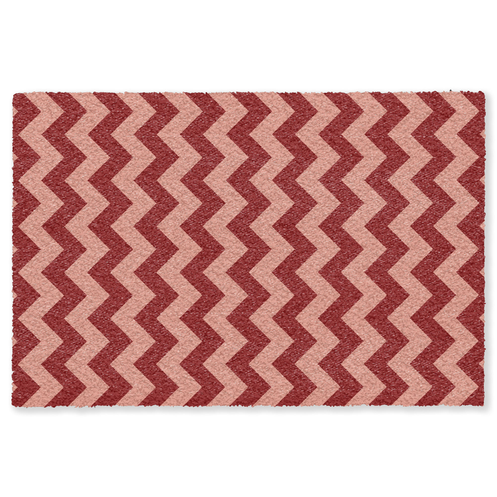 FUSSMATTE Zickzack - Streifen - Muster - Rot Schmutzfänger 180x120 cm - Bordeaux, Kunststoff (180/120cm) - MuchoWow