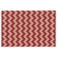 FUSSMATTE Zickzack - Streifen - Muster - Rot Schmutzfänger 180x120 cm - Bordeaux, Kunststoff (180/120cm) - MuchoWow