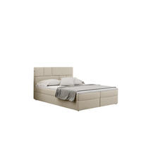 BOXBETT Mit Bettkasten BALI Stoff Mat Velvet Ecru 180x200 cm H3-Bonell - Ecru, Holz/Holzwerkstoff (180/200cm) - Kaiser Möbel