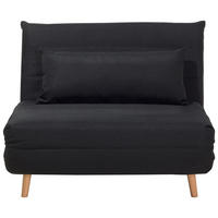 1-SITZER-SCHLAFSOFA Polyester Schwarz Setten - Schwarz, Textil (104/82/190cm) - Beliani