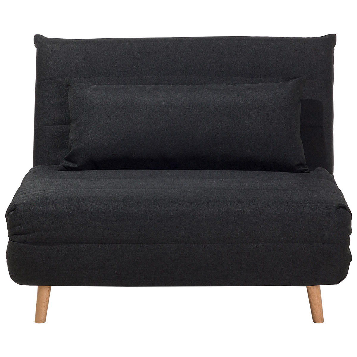 1-SITZER-SCHLAFSOFA Polyester Schwarz Setten - Schwarz, Textil (104/82/190cm) - Beliani