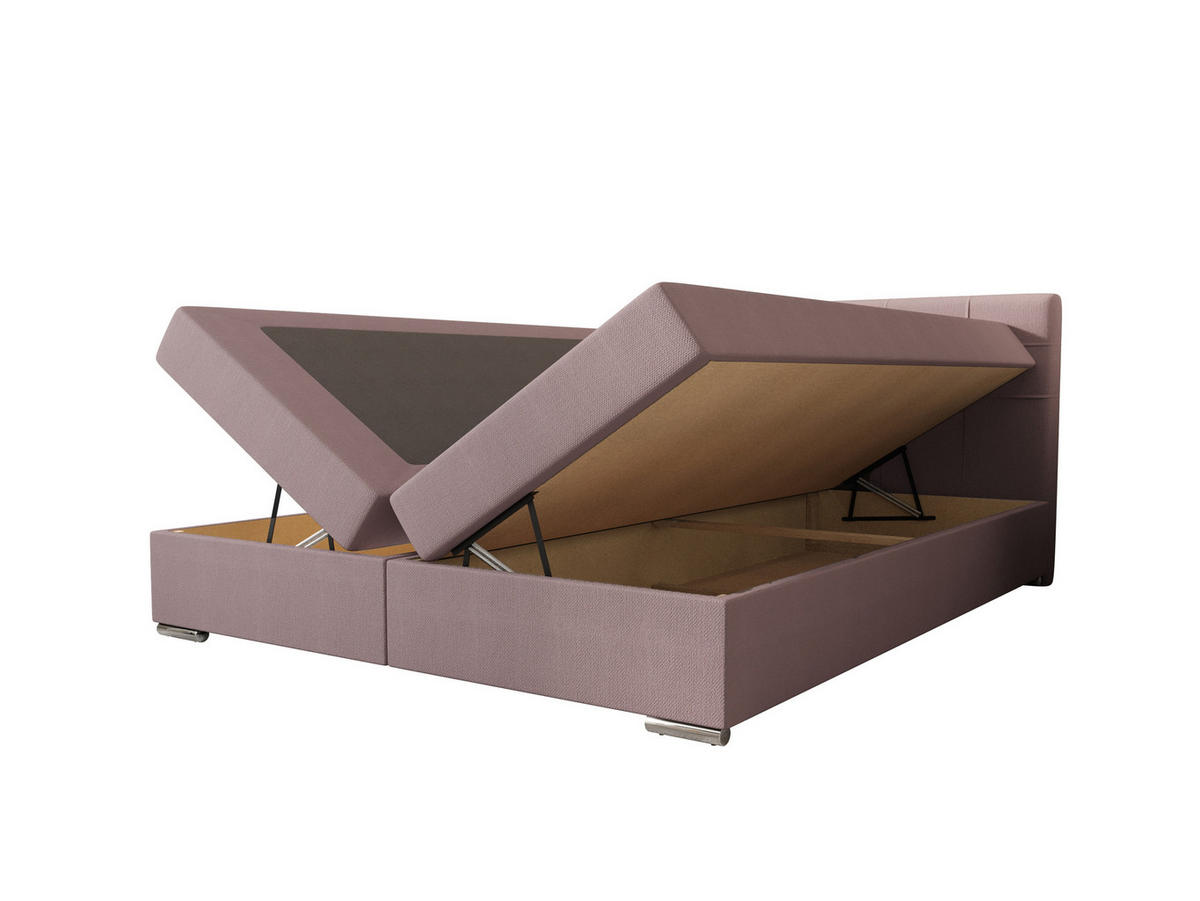 BOXBETT ZILANO 1 mit Matratze H3 und Topper 180x200 Cosmic 14 - Pink, Holz/Textil (180/200cm) - Bedante