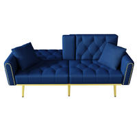 SCHLAFSOFA 2-Sitzer, Blau, Stoffbezug, 3-fach verstellbar, Getränkehalter - Blau, Textil (80/73.5/175cm)