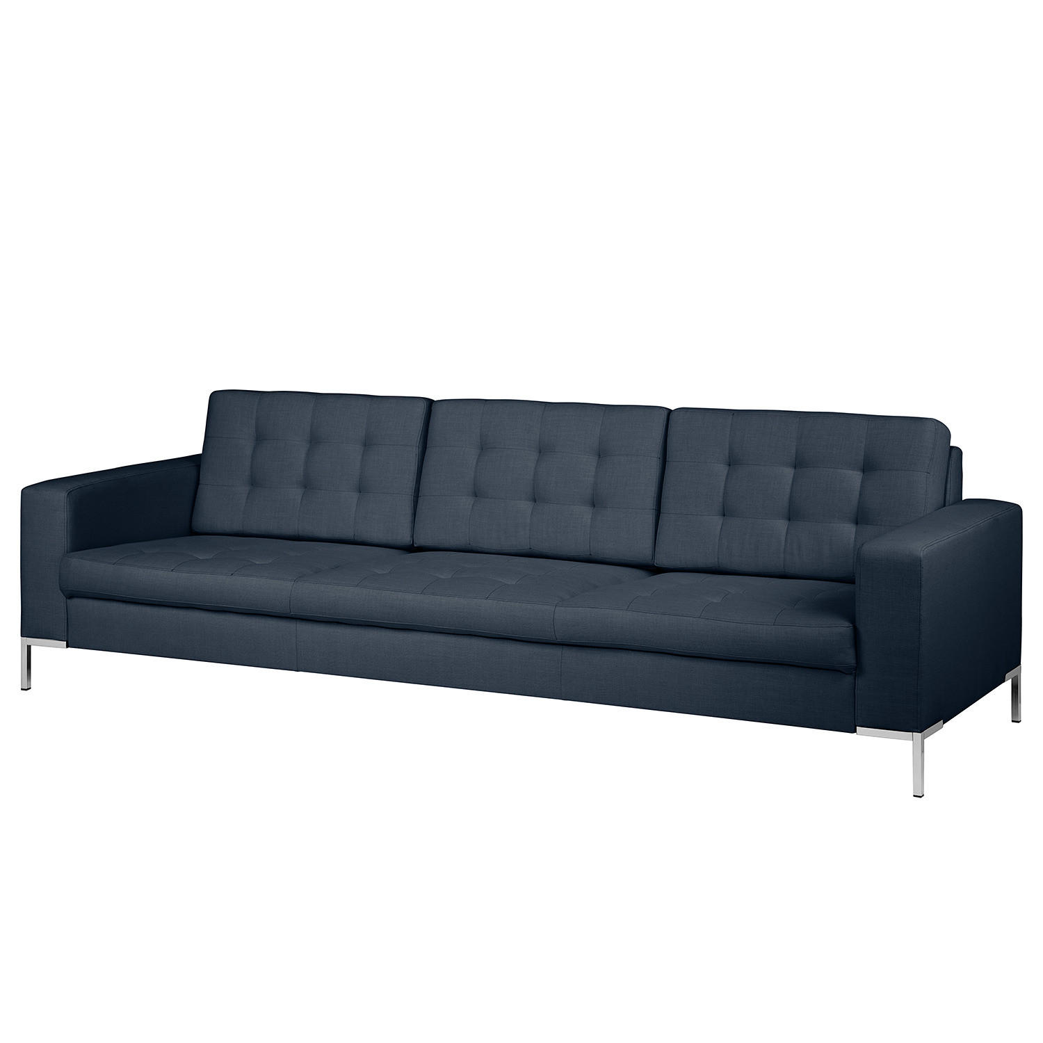 3-SITZER SOFA - Webstoff - Dunkelblau, Textil (248/80/87cm) - home24