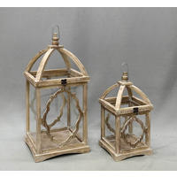 LATERNENSET LOKKE 2-tlg Natur 28/28/60,5cm 20,5/20,5/40,5cm Holz - Naturfarben, Holz (29.5/65.5/29.5cm) - Mondex