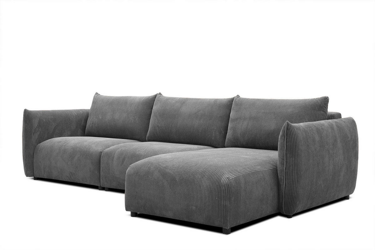 ECKSOFA TAUER 5-Sitzer, dunkelgrau - Dunkelgrau/Schwarz, Holzwerkstoff/Kunststoff (294/173cm) - Courtois Laville