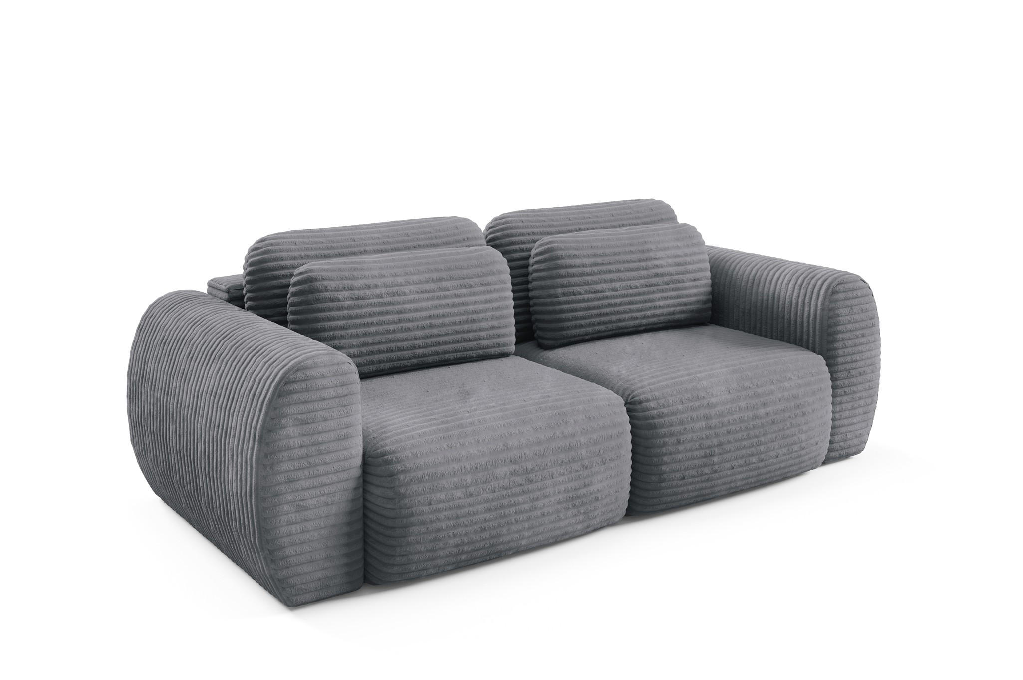 SCHLAFSOFA Simone - Anthrazit, Holzwerkstoff/Textil (266/95/110cm) - Fun Möbel