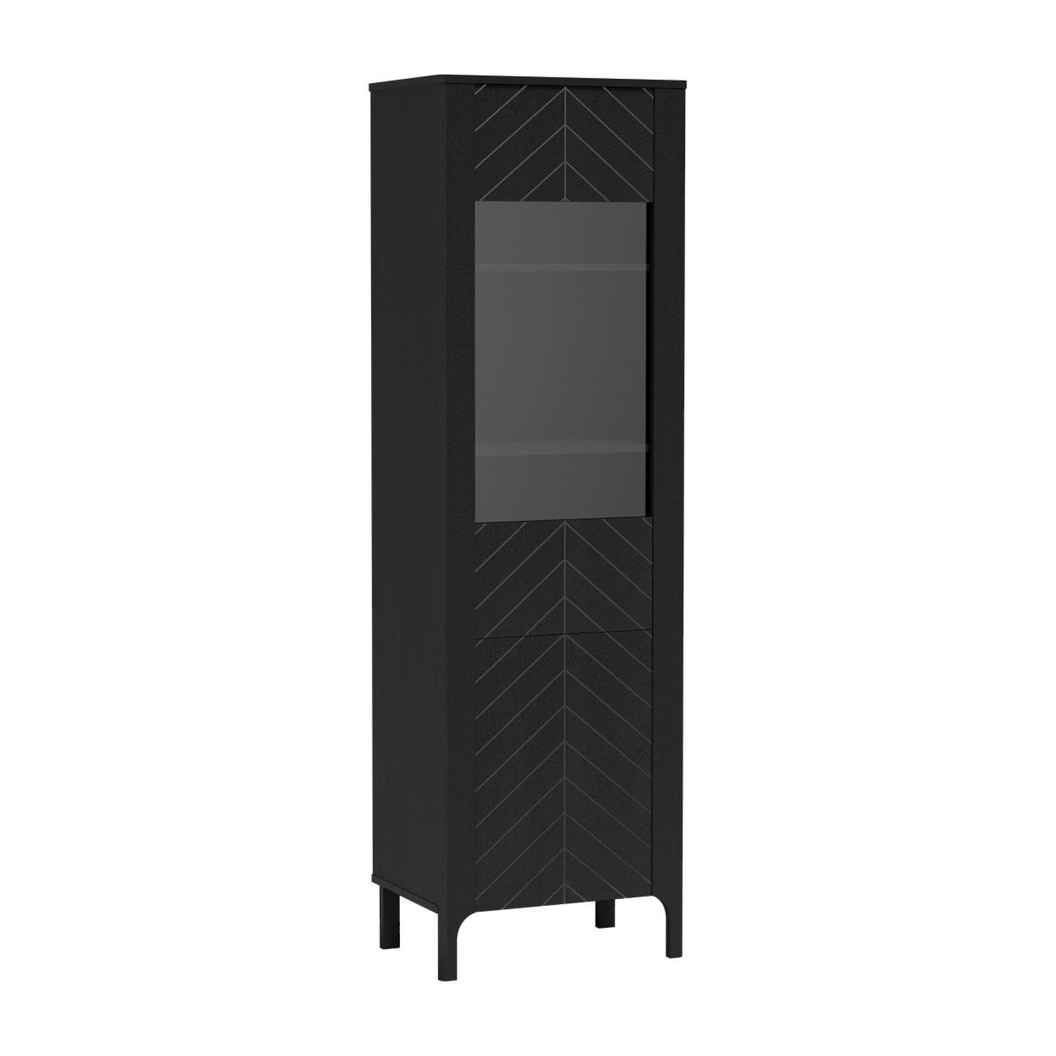 Koseto Vitrine Schwarz 60x197x40.5 cm
