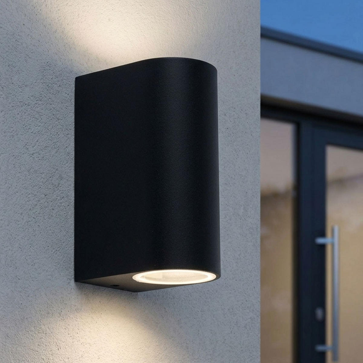 LED AUSSEN-WANDLEUCHTE Alu Schwarz - Schwarz, Metall (6.8/15/9.2cm)