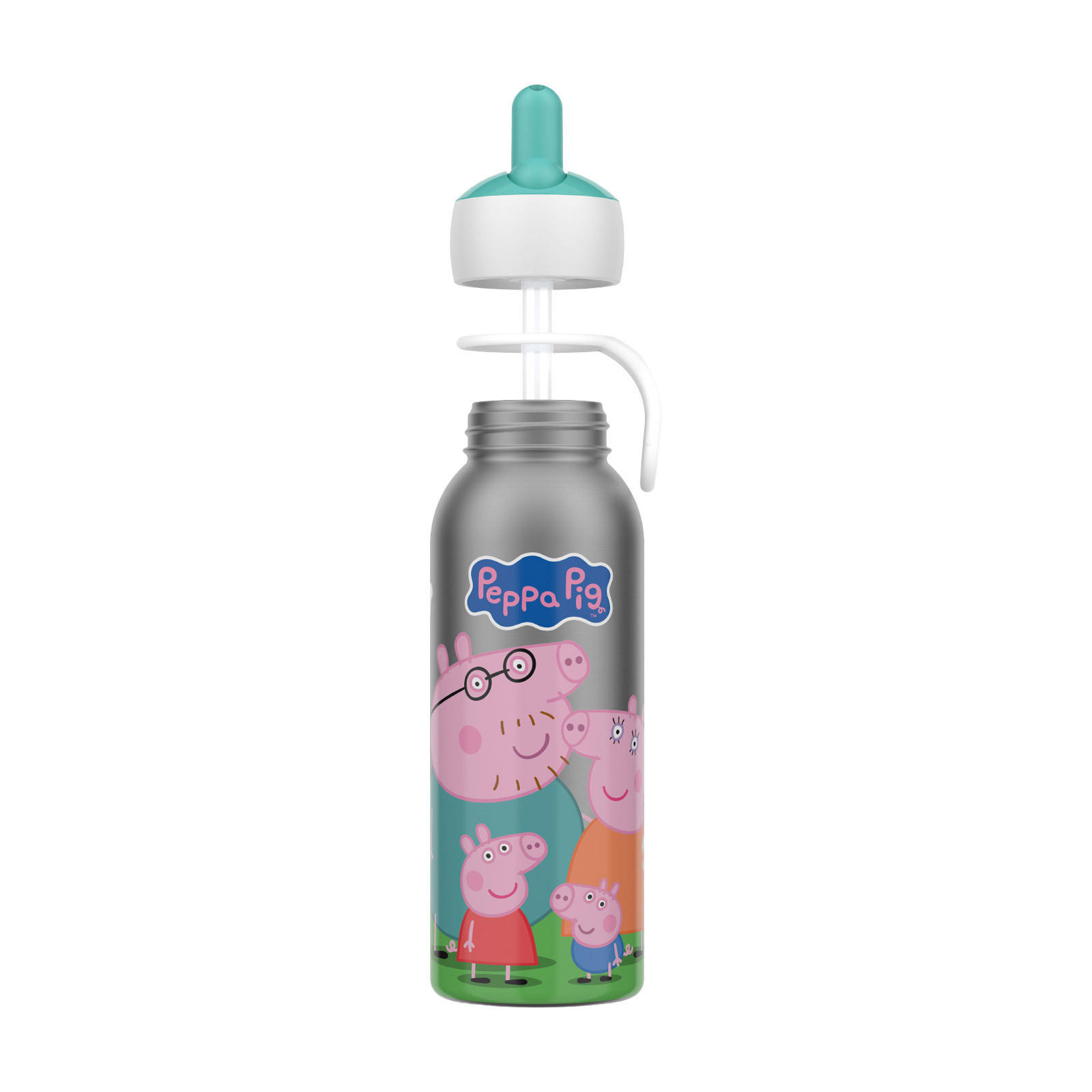 THERMOFLASCHE Campus (2025) Peppa Pig 350 ml - Türkis/Multicolor, Metall (0.35L) - Mepal