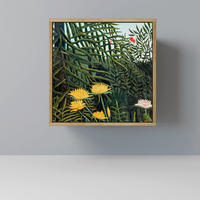 SIDEBOARD VIRGIN FOREST WITH SUNSET, Eichefarben, 57,5x42x57,5 cm, Ohne Füße - Eichefarben/Multicolor, Holzwerkstoff (57.5/57.5/42cm) - SpaceRebels