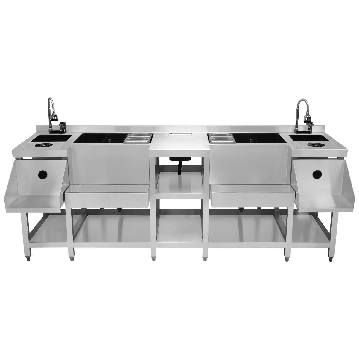 DUO-BARSTATION Kompakt - Alufarben, Metall (220/1/73cm) - Monstershop