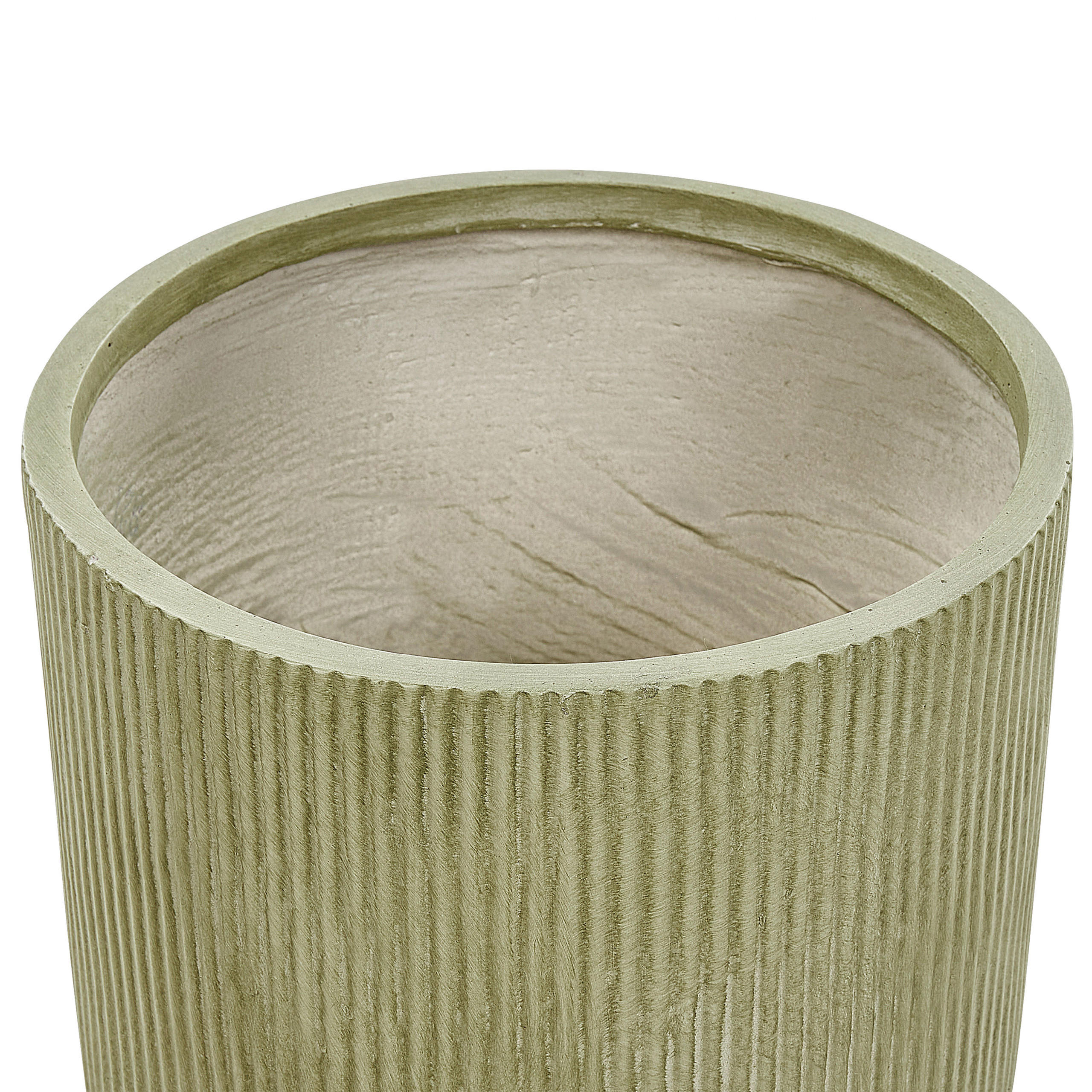 BLUMENTOPF olivgrün rund 37/37/37 cm Daria - Grün, Naturmaterialen (37cm) - Beliani