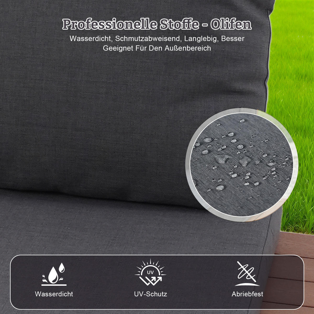 GARTENLOUNGE Set ,SF05 - Grau, Metall