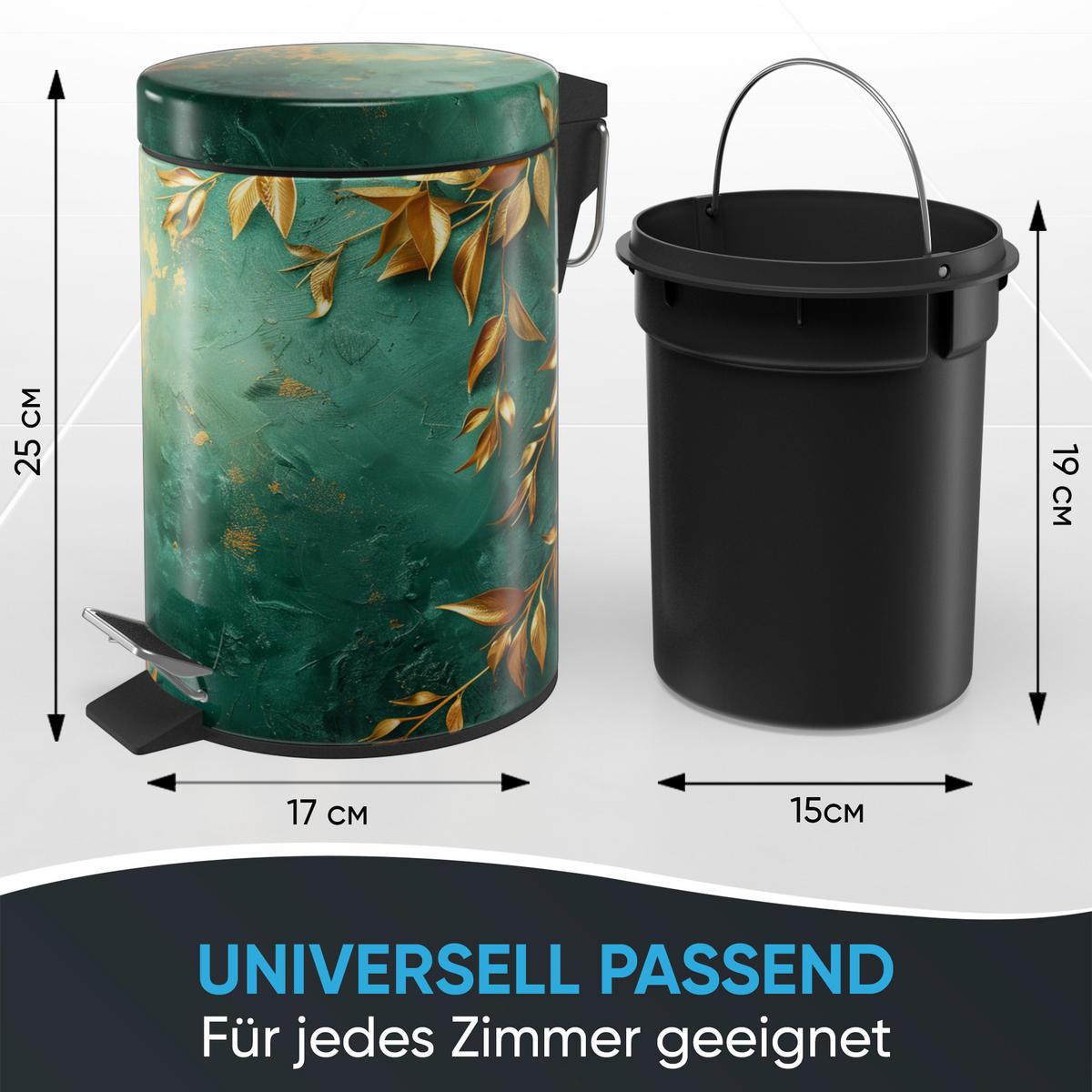 KOSMETIKEIMER Greego - Orange/Grün, Kunststoff/Metall (17/25/25cm) - Sanilo