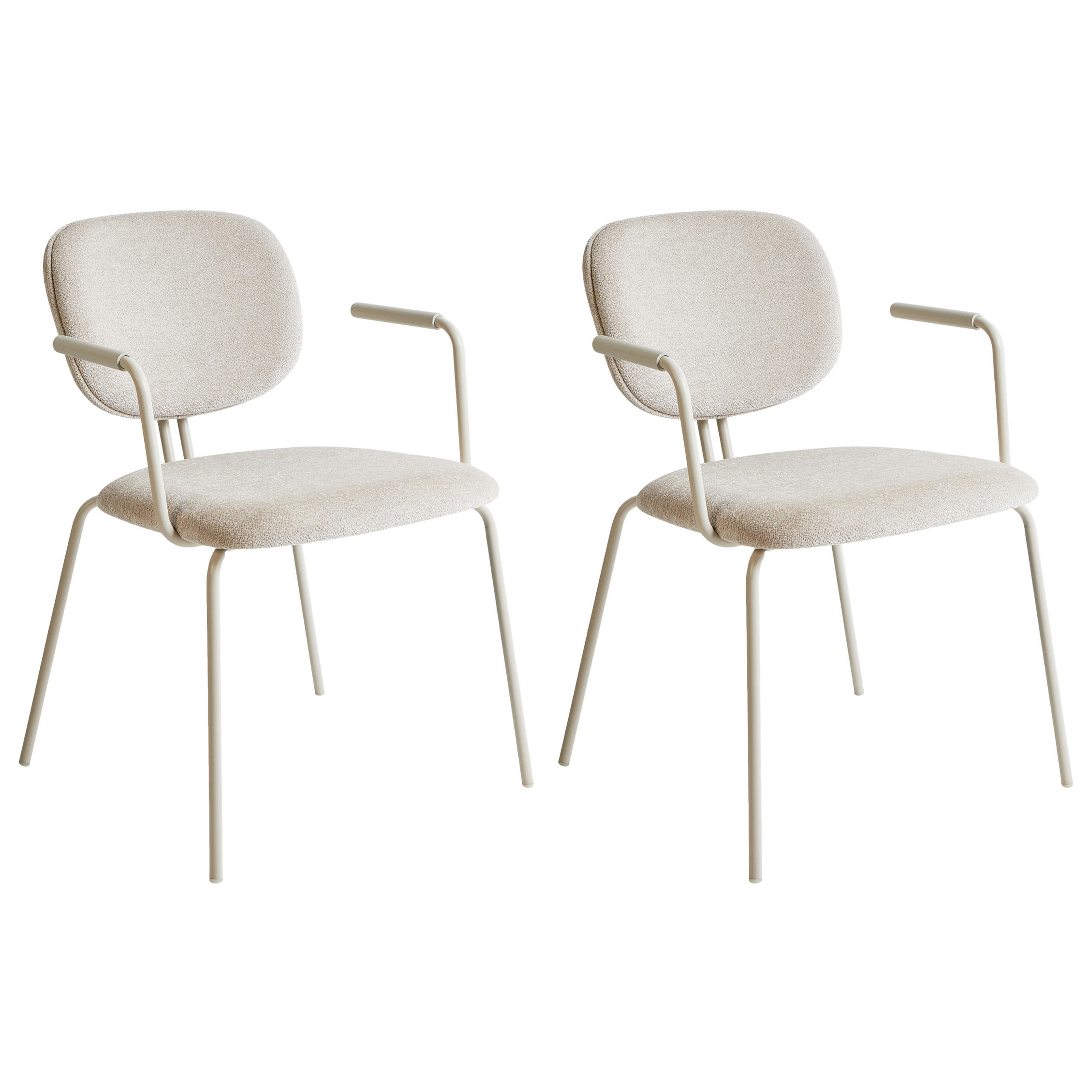 ESSZIMMERSTUHL 2er-Set Hellbeige Carille - Beige, Textil (53/77/53cm) - Beliani