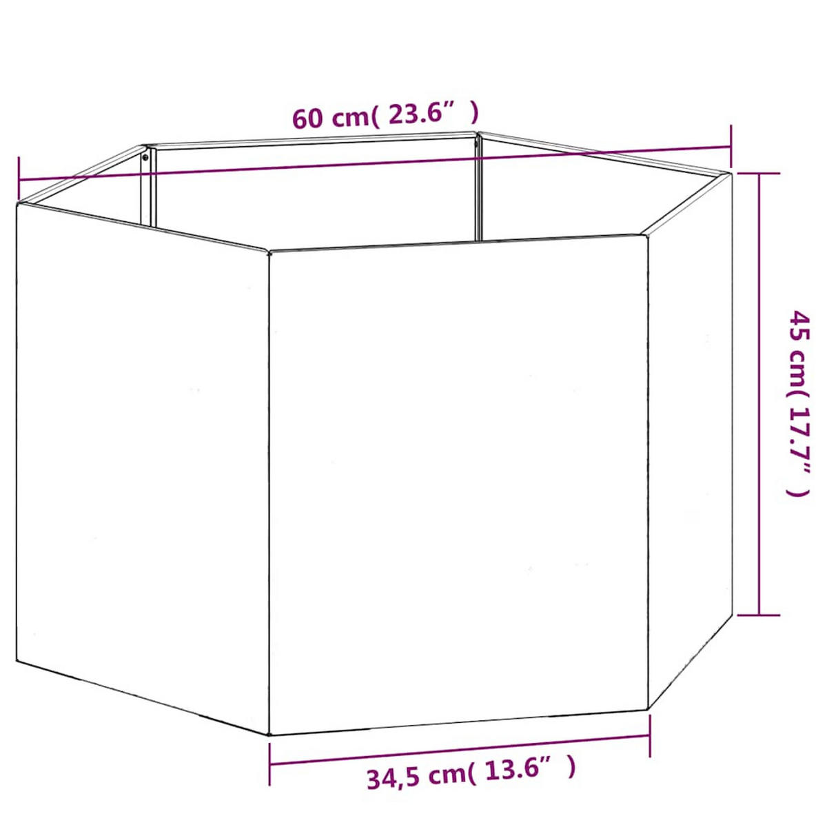 PFLANZKÜBEL Rostig 60/60/45 Cm Cortenstahl - Braun, Metall (60/45/60cm) - vidaXL