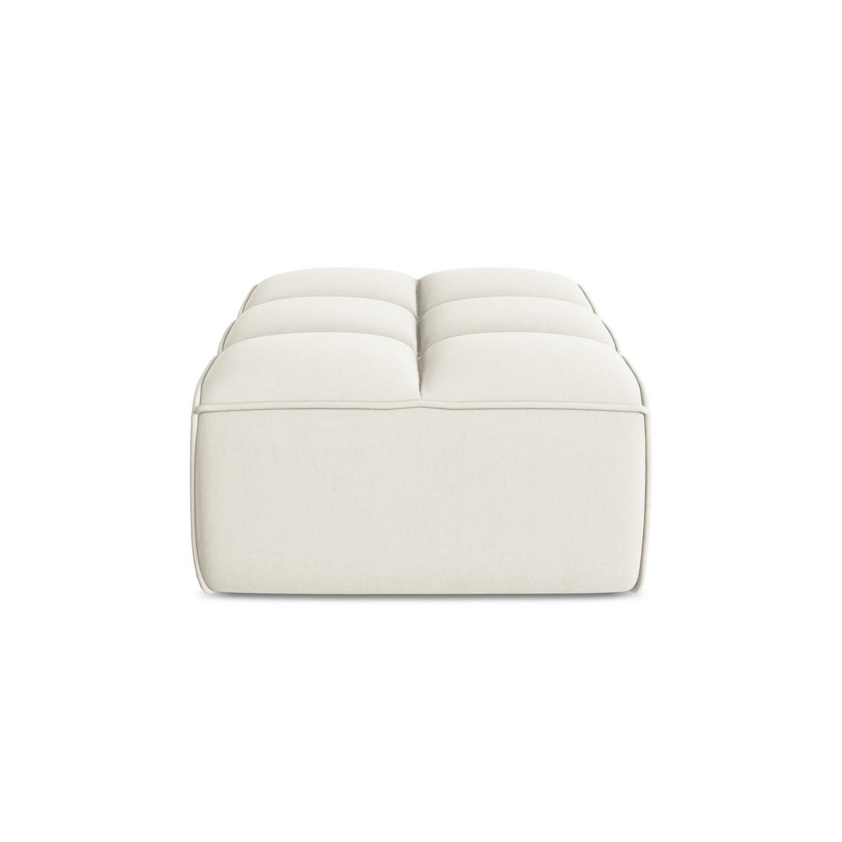 POUF Samt Stoff Beige - Beige/Creme, Kunststoff/Textil (80/43/93cm) - LaMiaSofa