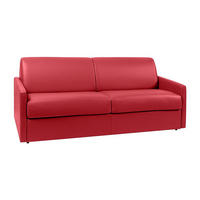 SCHLAFSOFA - 4 Personen - Kunstleder - Rot - - Rot, Leder (190/85/223cm) - Vente-Unique
