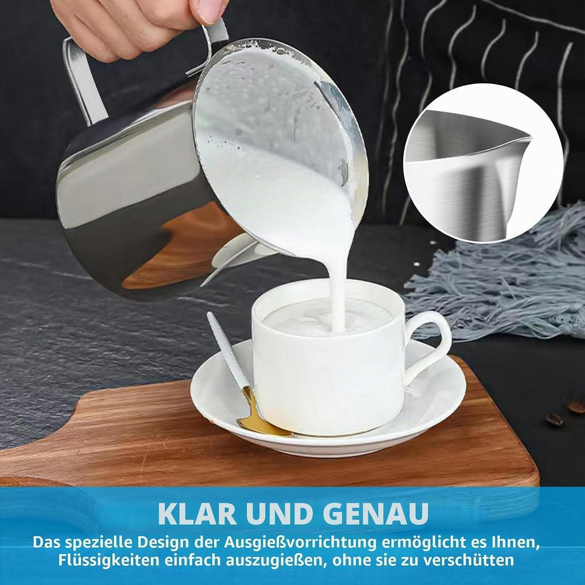 MESSBECHER 1L Edelstahl 2er Set - Silberfarben, Metall (1L)