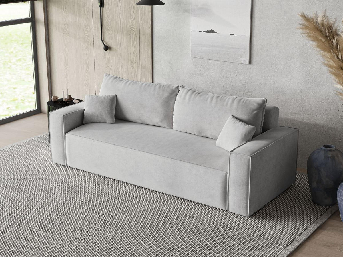 SOFA 230/90/70 Hellgrau Sivra - Hellgrau, Kunststoff/Textil (230/70/90cm) - Graingold