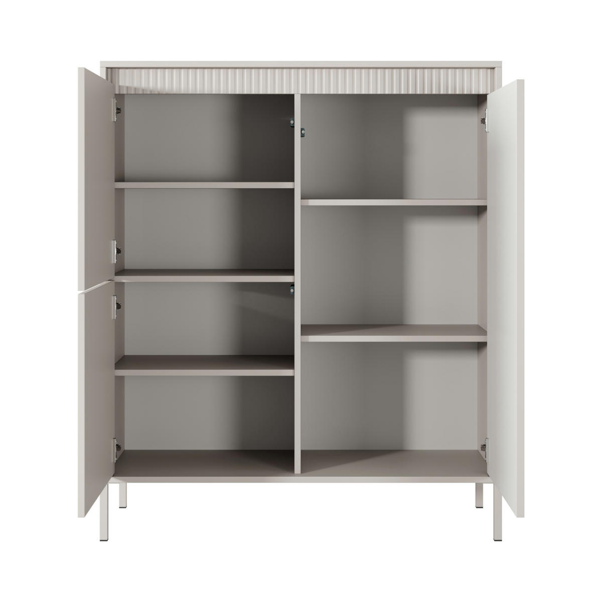 HIGHBOARD SELBU KOM1 Beige - Beige, Glas/Holzwerkstoff (104/124/40cm) - Komodee