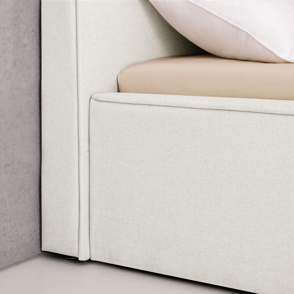 POLSTERBETT CALM 180x200 cm cremeweiß - Creme, Textil (180/200cm) - IDIMEX