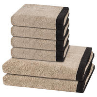 FROTTIERSET Lifestyle Splash 6-teilig - Beige, Textil (50/100cm) - Cawö