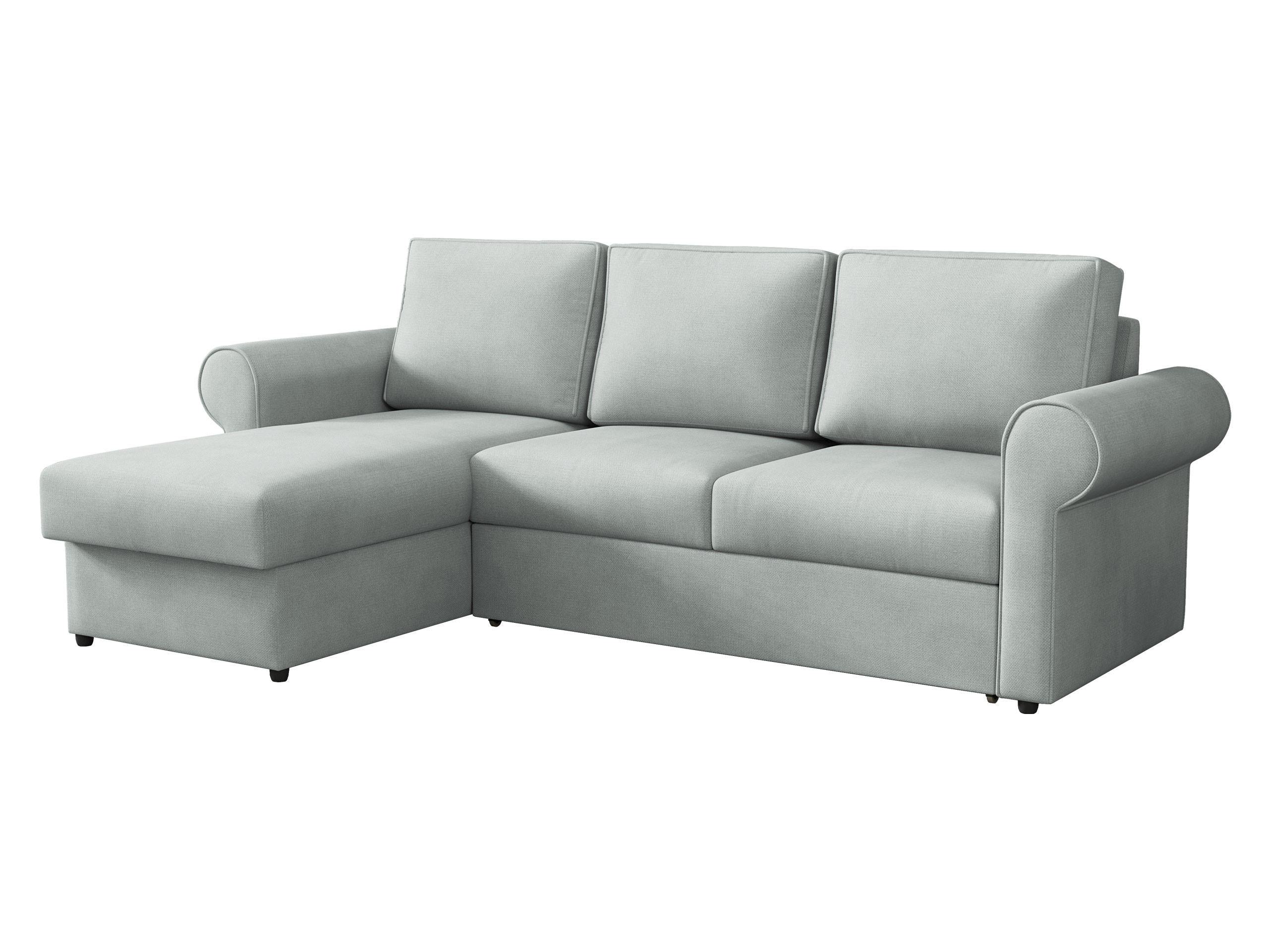 ECKSOFA Monaco - Hellgrau/Schwarz, Holz/Textil (246/155cm) - MIRJAN24