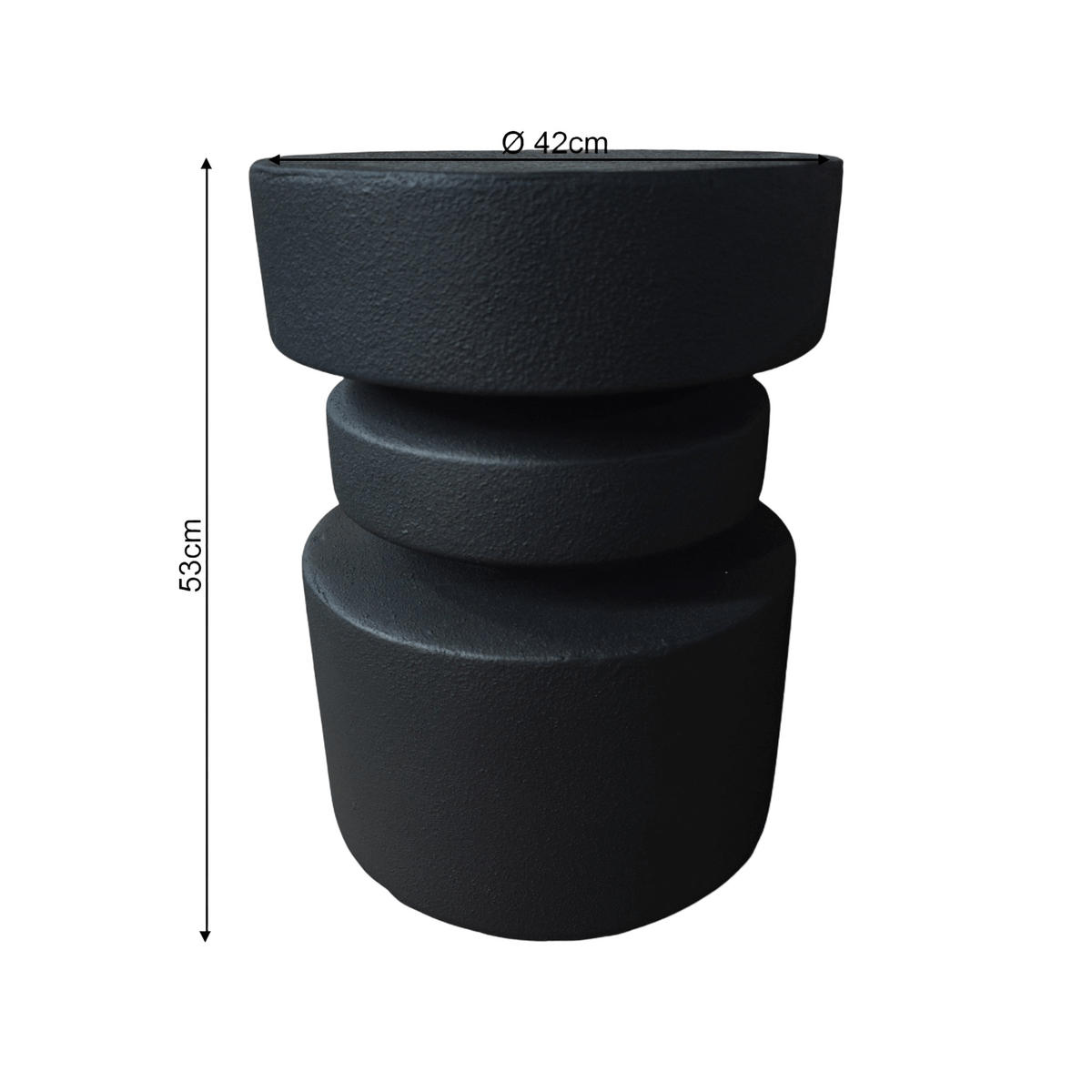 BEISTELLTISCH Schwarz 35/35/46 cm - Schwarz, Stein (35/35/46cm) - Mobili Rebecca