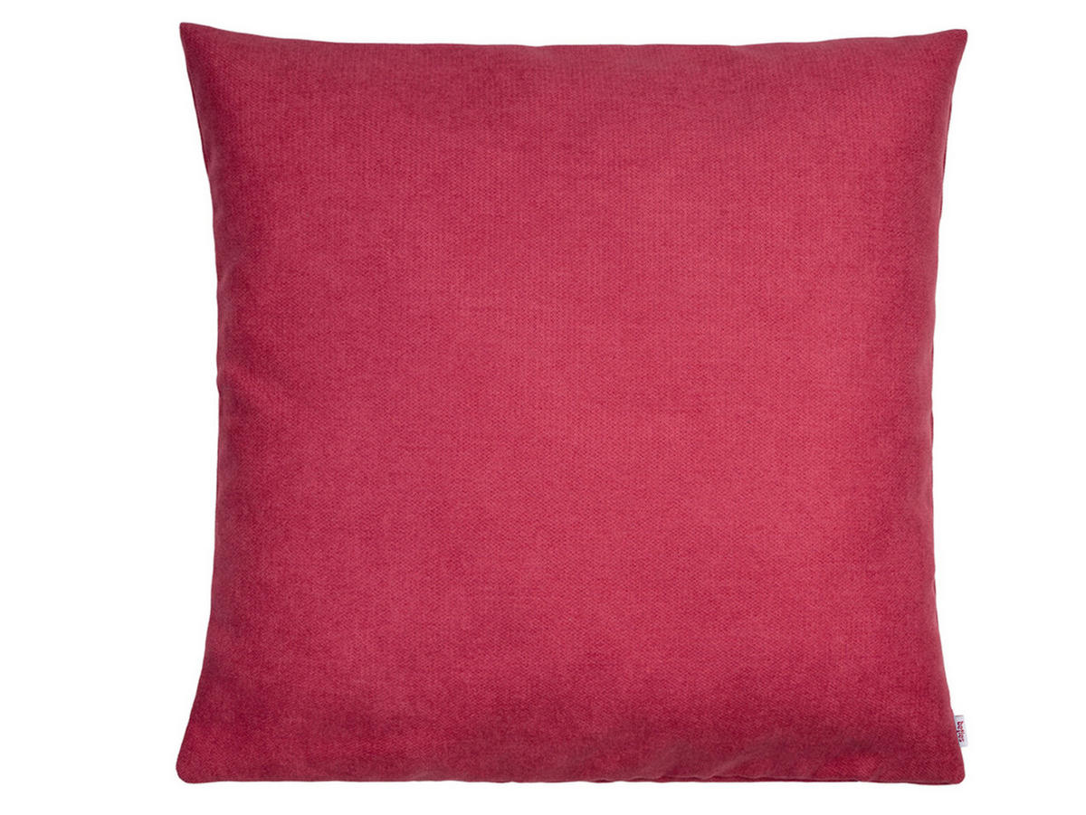 KISSENHÜLLE FarbTon Chenille-Haptik himbeer-rot 60/60 cm - Rot, Textil (60/60cm) - beties Heimtextil