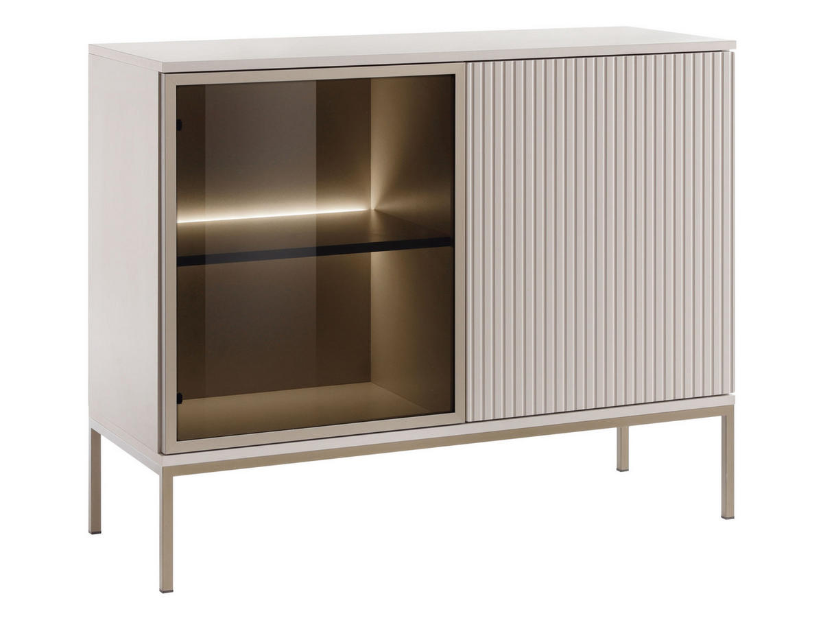 KOMMODE Sento K104 - Kaschmir/Schwarz, Holzwerkstoff/Metall (104/83/39cm) - MIRJAN24